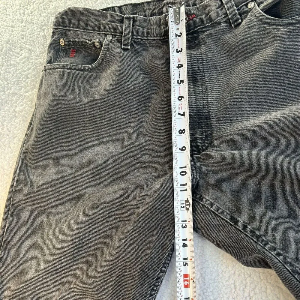 Gitano Vintage Mens Acid Wash Black Jeans Size‎ 34x30 Logo Red Lines Made USA.